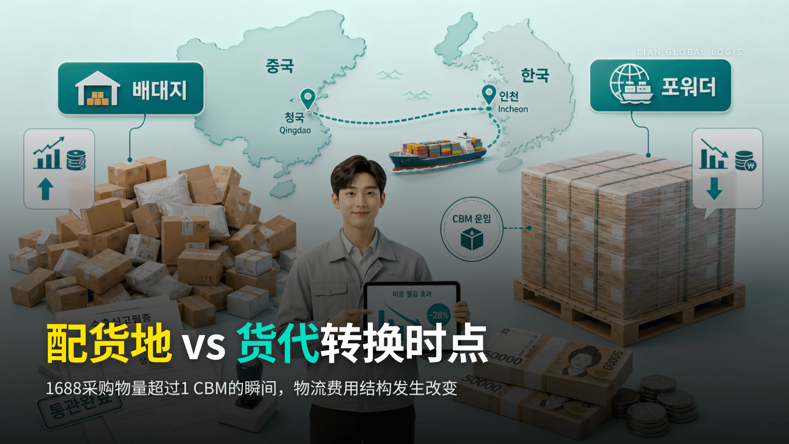 中国配货地与货代的差异 - 1688采购卖家的物流费用节省转换时点分析