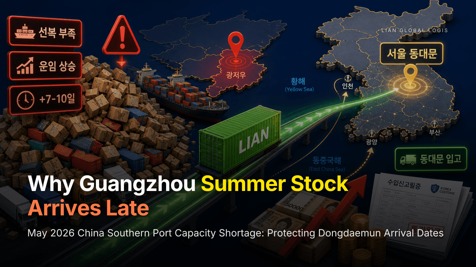 Guangzhou Summer Apparel Shipment Delays: Dongdaemun Merchants' Peak-Season Container Securing Strategy