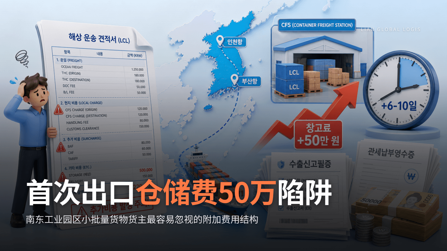 中小企业首次出口时仓储费50万韩元的免费保管期陷阱