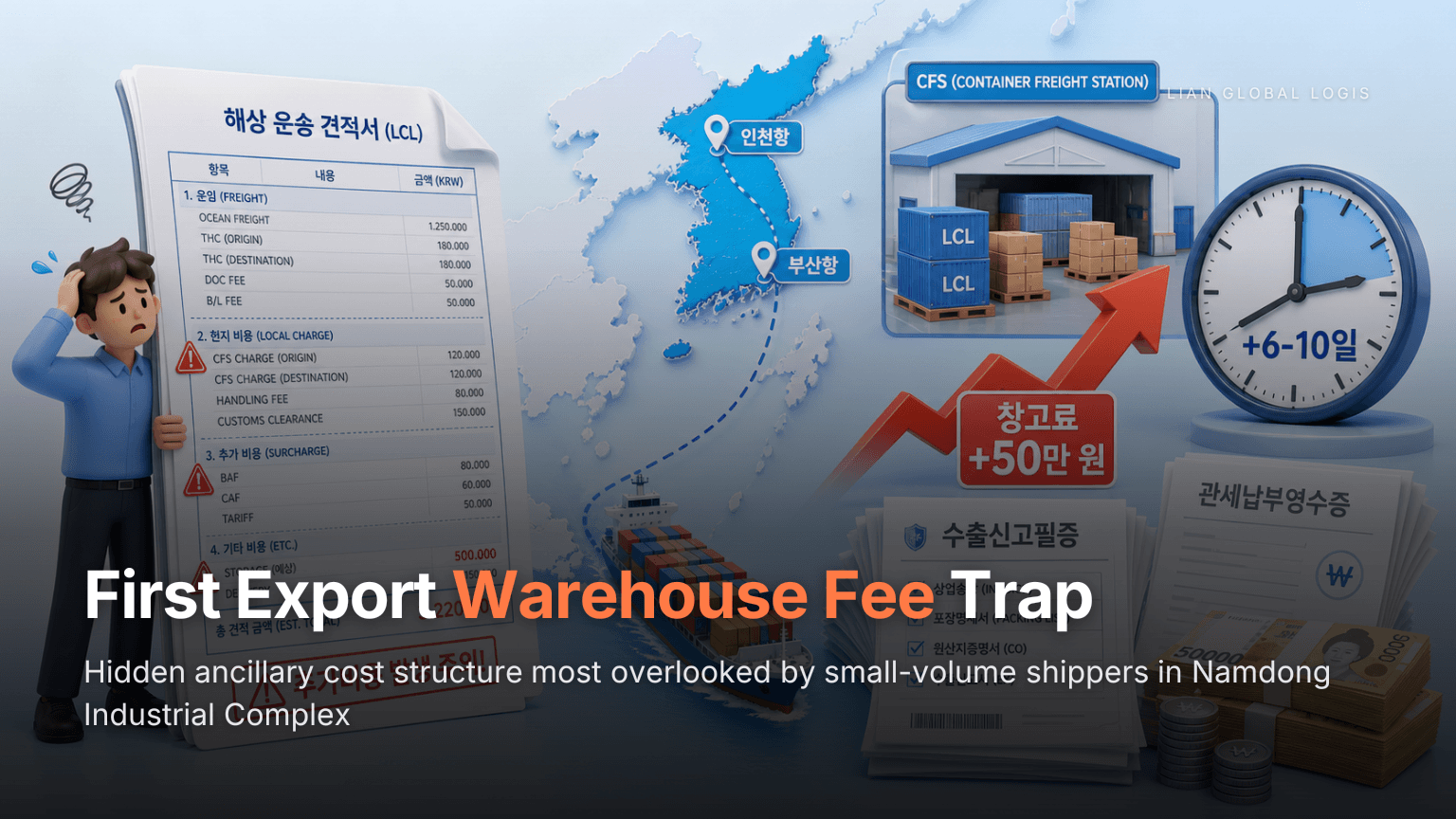 First Export LCL Warehouse Storage Fee Trap: How 500,000 KRW Disappears in Free Time